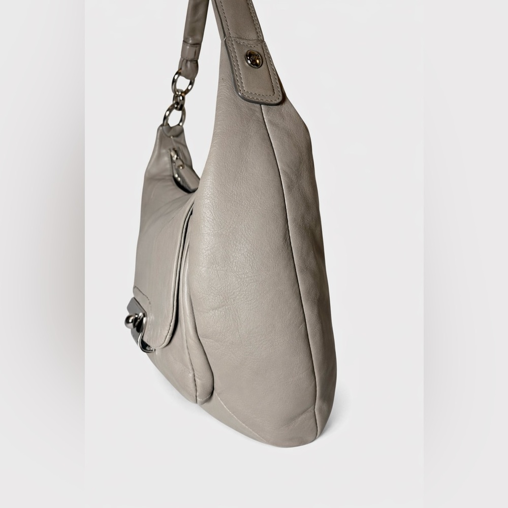 Coach Kristin SOFT Leather Hobo Champagne Taupe Grey Convertible Crossbody Bag - Picture 3 of 13